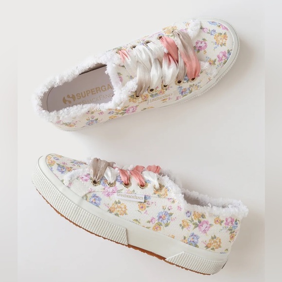 LoveShackFancy x Superga Pink Multi Florla Sneakers (w blue laces only) - Picture 2 of 7